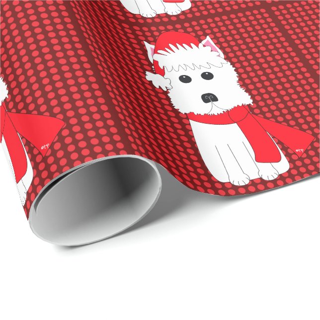 Westie Dog Holiday Wrapping Paper (Roll Corner)