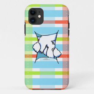 Westie Dog Inside Plaid iPhone 11 Case