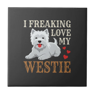 Westie Dog Love Typography Ceramic Tile