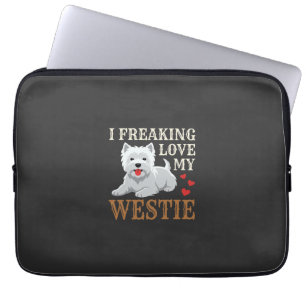 Westie Dog Love Typography Laptop Sleeve