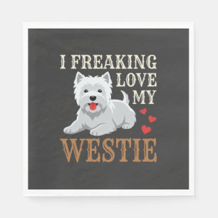 Westie Dog Love Typography Napkin