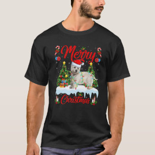 Westie Dog Lover Xmas Lighting Santa Hat Westie Ch T-Shirt
