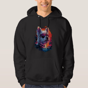 Westie Dog Lovers Sunset Retro West Highland White Hoodie