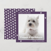 Westie Dog Pet Photo Paw Prints Purple