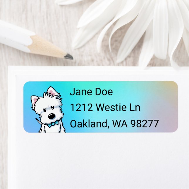 Westie Dog Return Address Label (Insitu)