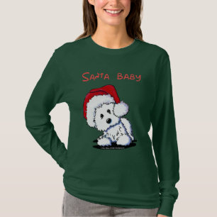 Westie Dog SANTA BABY Apparel (Dark) T-Shirt
