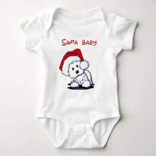 Westie Dog SANTA BABY Apparel (Lights) Baby Bodysuit