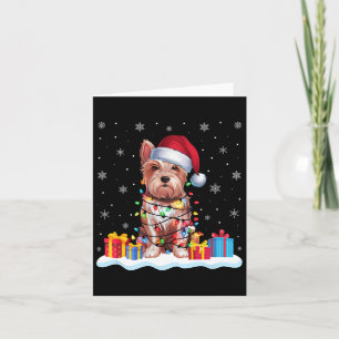 Westie Dog Santa Hat Christmas Tree Light Xmas Paj Card