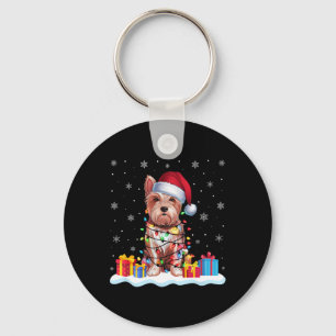 Westie Dog Santa Hat Christmas Tree Light Xmas Paj Key Ring