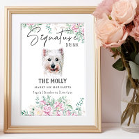 Westie Dog Signature Drink Sign