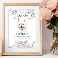 Westie Dog Signature Drink Sign