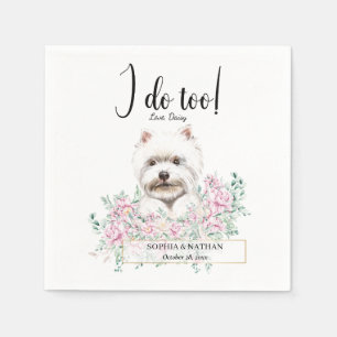 Westie Dog Wedding Cocktail Napkins