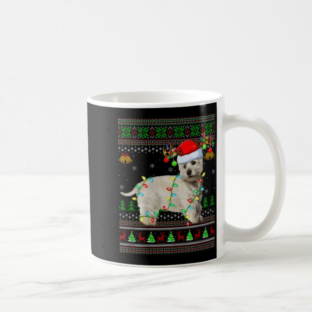 Westie Dog West Highland Terrier Ugly Christmas Sw Coffee Mug (Right)