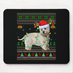 Westie Dog West Highland Terrier Ugly Christmas Sw Mouse Pad