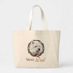 Westie Father's Day Large Tote Bag