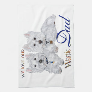 Westie Father's Day Tea Towel