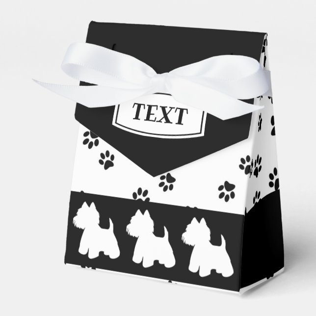 Westie Favour Box Paw Prints (Front Side)
