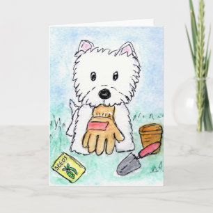 Westie gardening card birthday etc.