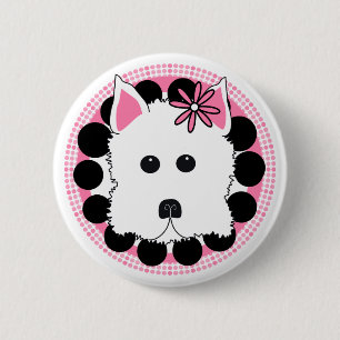 Westie Girl 6 Cm Round Badge