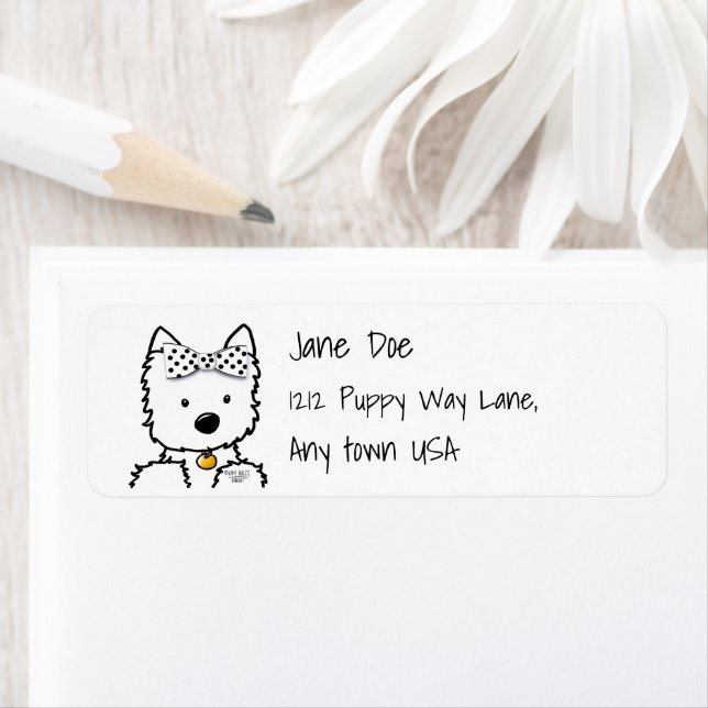 Westie Girl Return Address Label (Insitu)