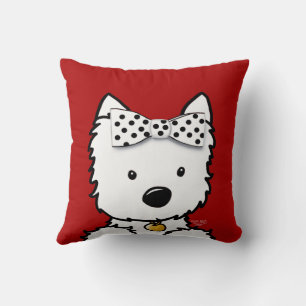 Westie Girl Throw Pillow