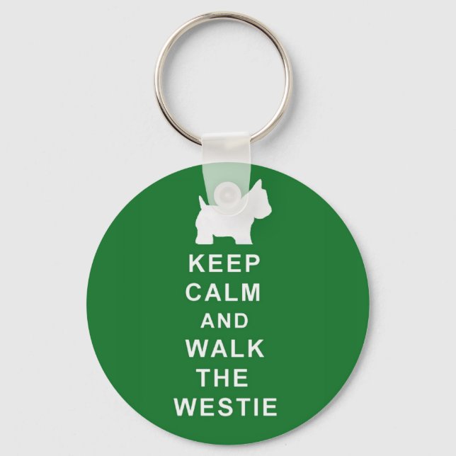 Westie green keyring birthday christmas present (Front)