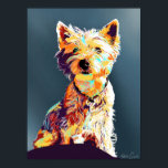 Westie, hand-drawn pop-art Style Poster<br><div class="desc">Cute hand drawn Westie pup,  in the pop-art stlye.</div>