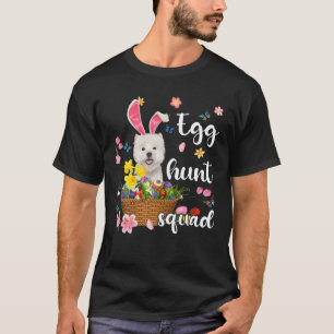 Westie Happy Easter Day Easter Colorful Egg Hunt T-Shirt