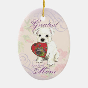 Westie Heart Mum Ceramic Ornament