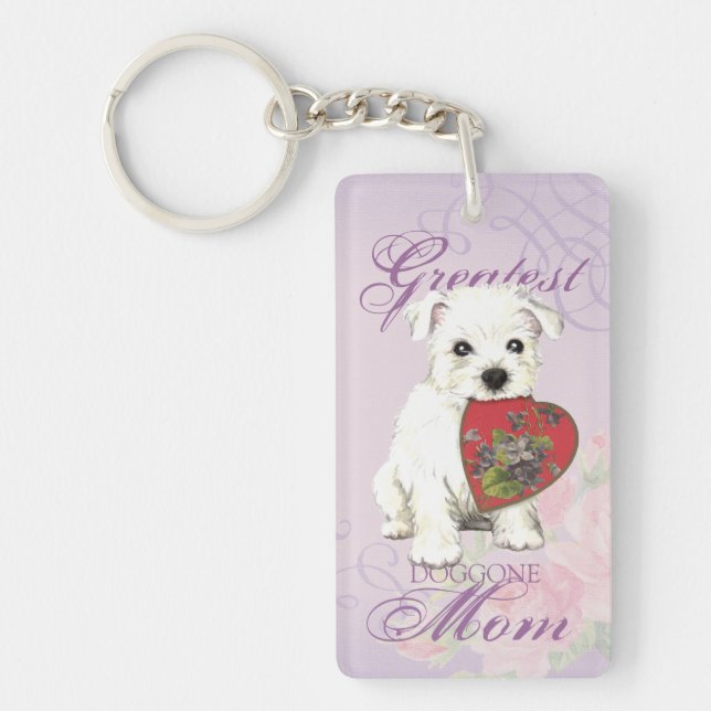 Westie Heart Mum Key Ring (Front)