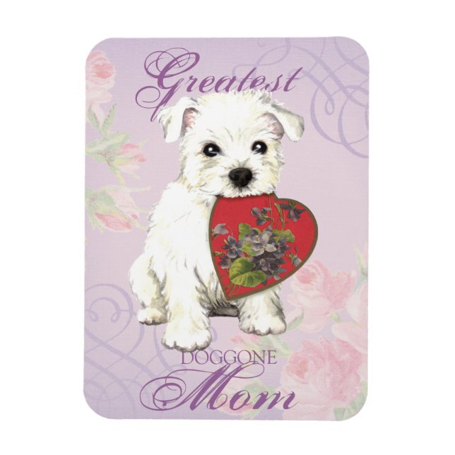Westie Heart Mum Magnet (Vertical)