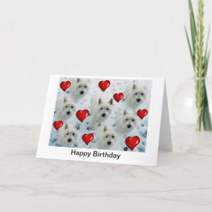 Westie Hearts Birthday Card