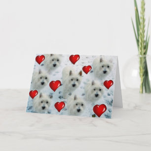Westie Hearts Greetings Card Birthday Christmas