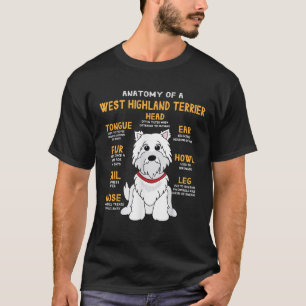 Westie Highland Terrier Anatomy Funny Dog Mum Dad T-Shirt