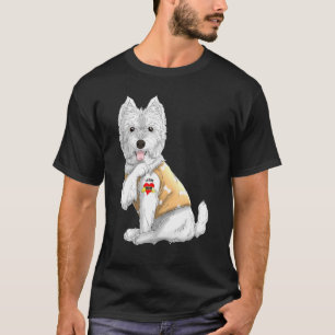 Westie I Love Mum Tattoo Dog Shirt Funny Mothers D