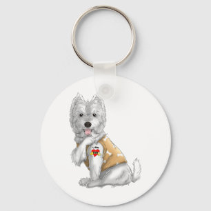 Westie I Love Mum Tattoo Dog Shirt Funny Mothers D Key Ring