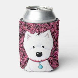 Westie Impressions Floral Can Cooler
