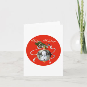 Westie in a Holiday Ornament Card