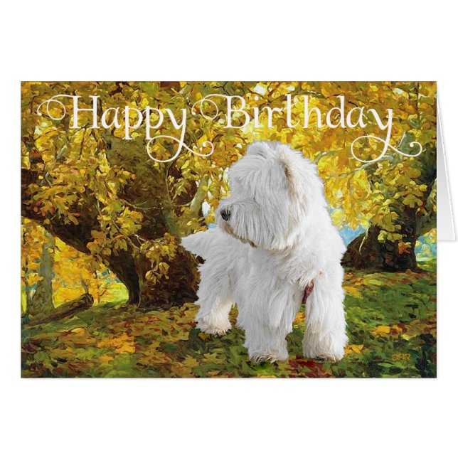 Westie in Golden Woods (Front Horizontal)