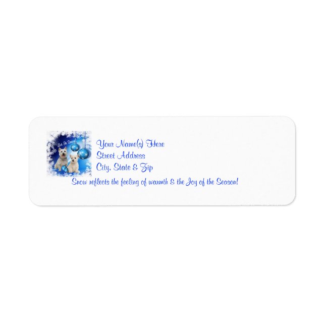Westie Let It Snow! Design Return Address Labels (Front)