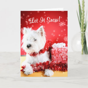 Westie Let It Snow Greeting #3 - Customisable Holiday Card