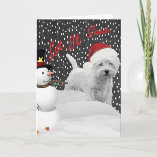 Westie Let It Snow Holiday Card (Front)