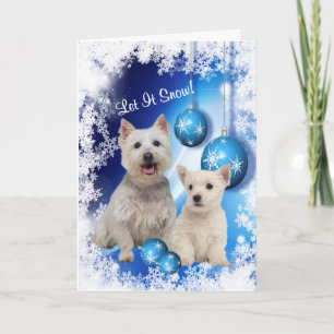 Westie Let It Snow Holiday Greeting - Customisable Card