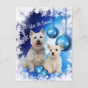 Westie Let It Snow Holiday Greeting Postcard