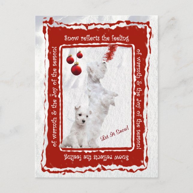 Westie Let It Snow Holiday Greeting Postcard (Front)