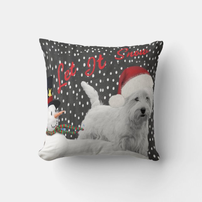 Westie Let It Snow PIllow (Front)