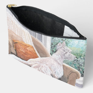 Westie Looking Out a Window Accessory Pouch