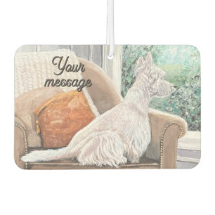 Westie Looking Out a Window Car Air Freshener