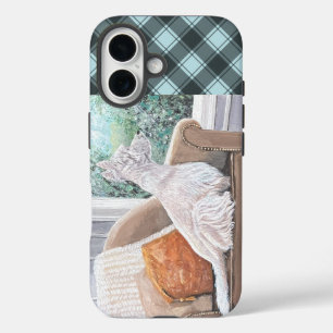 Westie Looking Out a Window iPhone 16 Case