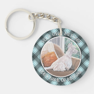 Westie Looking Out a Window Key Ring